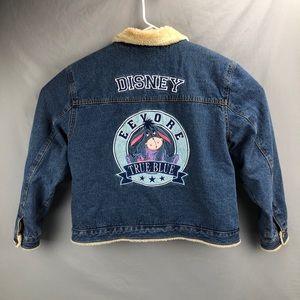 Disney Eeyore True Blue Denim Jacket Faux Fur Lining Women’s Size XL